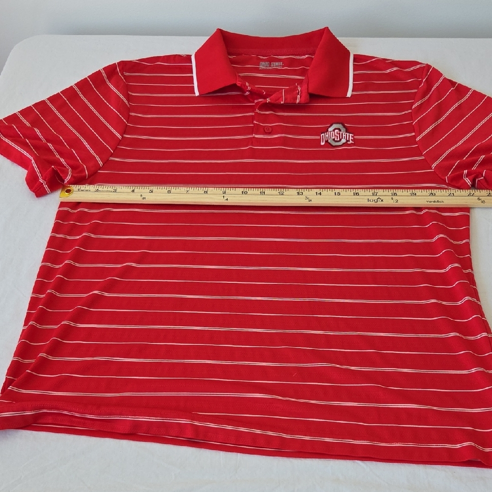 Ohio State Classic Red Striped Men's Polo Shirt
